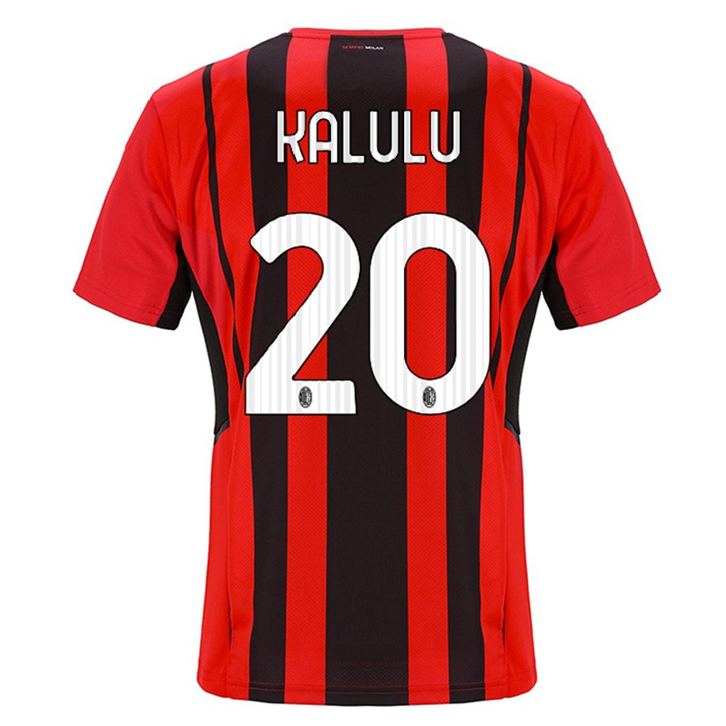 Niño Fútbol Camiseta Pierre Kalulu #20 Negro Rojo 1ª Equipación 2021/22 Camisa Chile