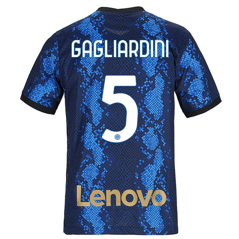 Niño Fútbol Camiseta Roberto Gagliardini #5 Azul Oscuro 1ª Equipación 2021/22 Camisa Chile