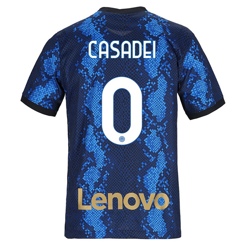 Niño Fútbol Camiseta Cesare Casadei #0 Azul Oscuro 1ª Equipación 2021/22 Camisa Chile