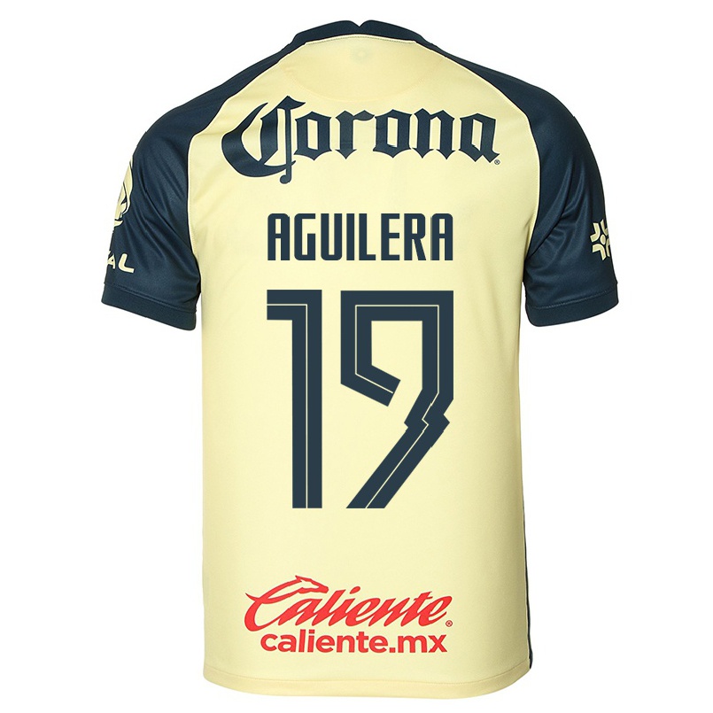 Niño Fútbol Camiseta Emanuel Aguilera #19 Amarillo 1ª Equipación 2021/22 Camisa Chile