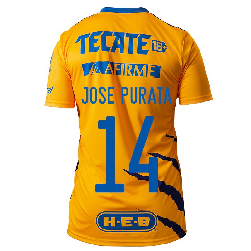 Niño Fútbol Camiseta Juan Jose Purata #14 Amarillo 1ª Equipación 2021/22 Camisa Chile