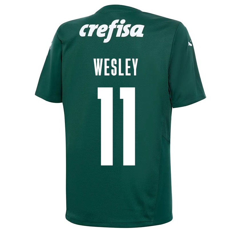 Niño Fútbol Camiseta Wesley #11 Verde Oscuro 1ª Equipación 2021/22 Camisa Chile