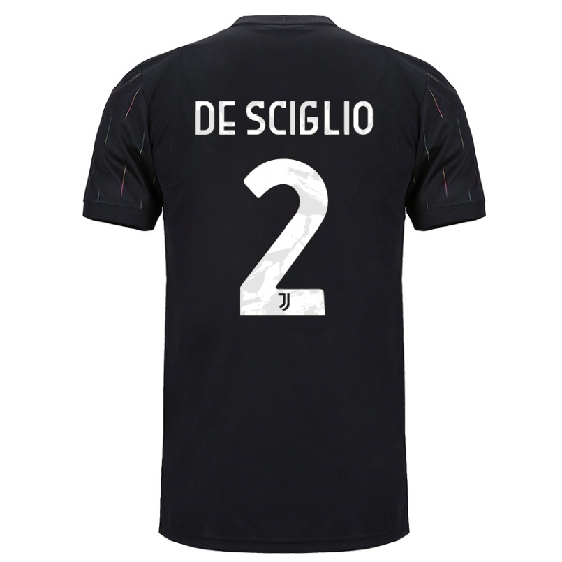 Niño Fútbol Camiseta Mattia De Sciglio #2 Negro 2ª Equipación 2021/22 Camisa Chile