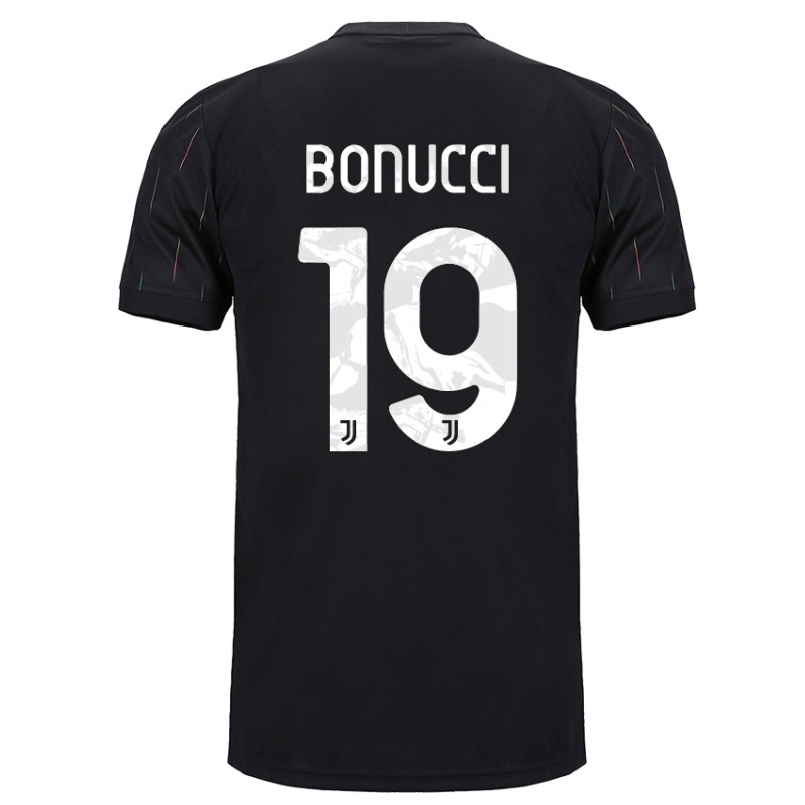 Niño Fútbol Camiseta Leonardo Bonucci #19 Negro 2ª Equipación 2021/22 Camisa Chile