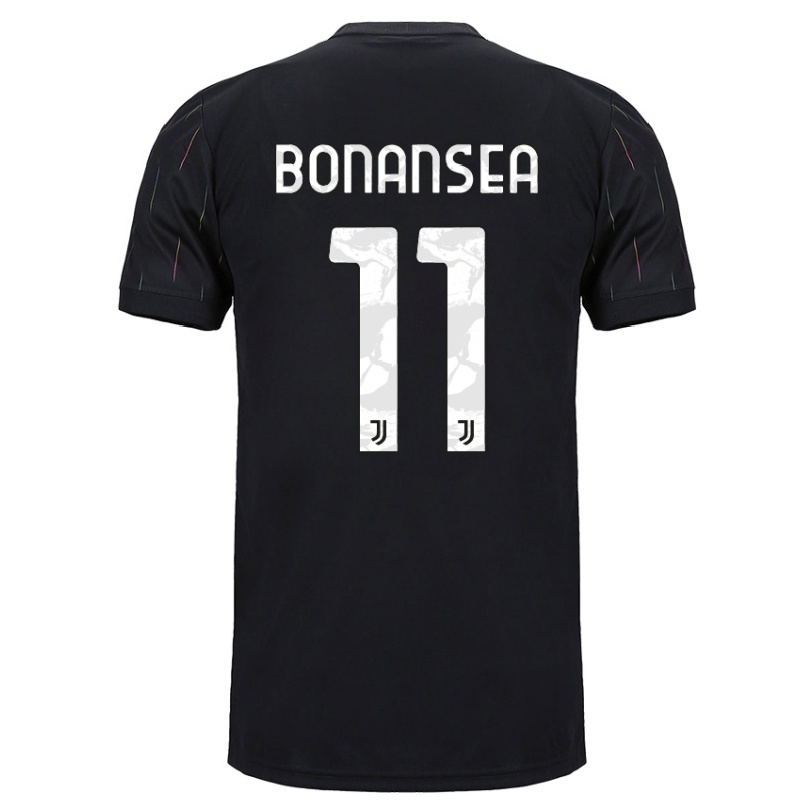 Niño Fútbol Camiseta Barbara Bonansea #11 Negro 2ª Equipación 2021/22 Camisa Chile