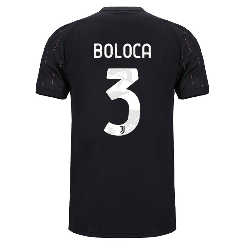 Niño Fútbol Camiseta Gabriele Boloca #3 Negro 2ª Equipación 2021/22 Camisa Chile
