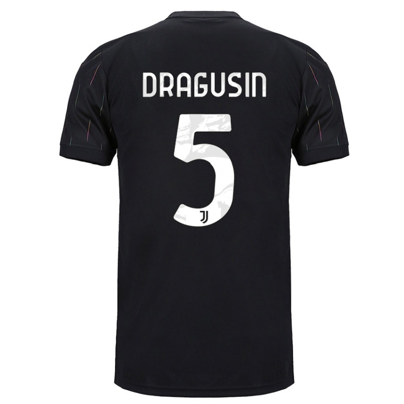 Niño Fútbol Camiseta Radu Dragusin #5 Negro 2ª Equipación 2021/22 Camisa Chile