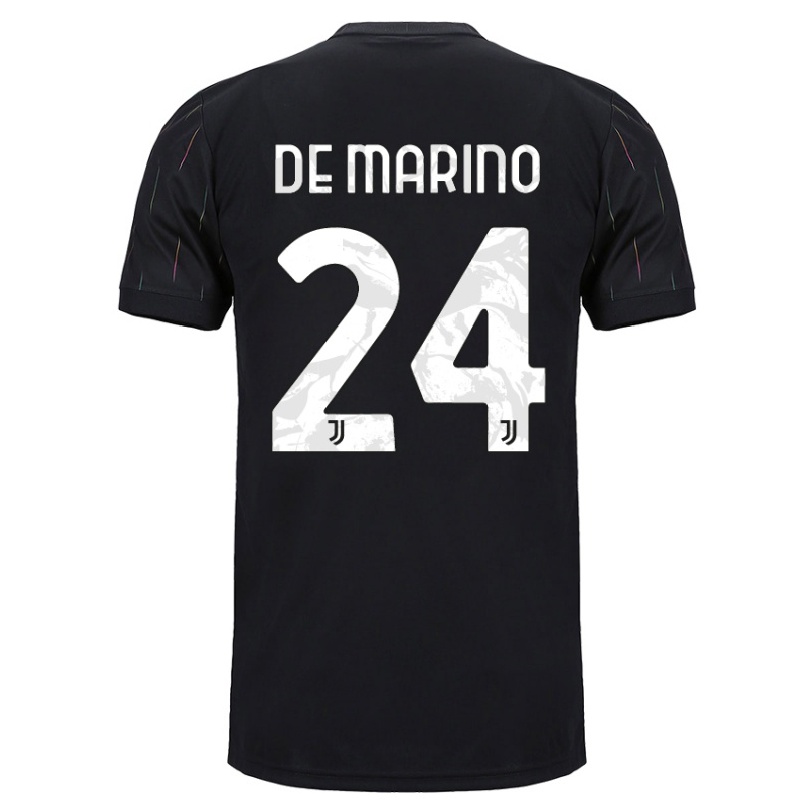 Niño Fútbol Camiseta Davide De Marino #24 Negro 2ª Equipación 2021/22 Camisa Chile