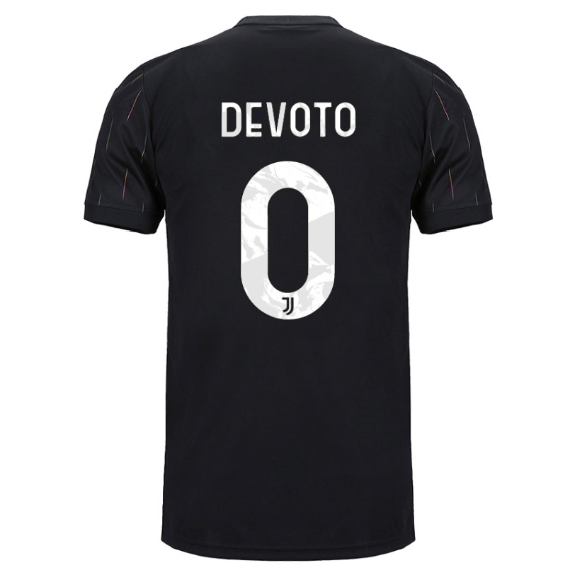 Niño Fútbol Camiseta Flavia Devoto #0 Negro 2ª Equipación 2021/22 Camisa Chile