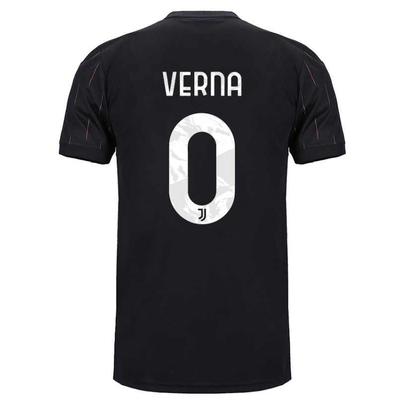 Niño Fútbol Camiseta Vittoria Verna #0 Negro 2ª Equipación 2021/22 Camisa Chile