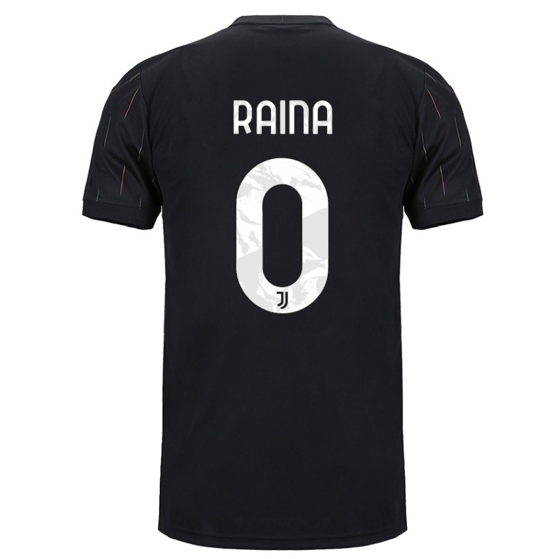 Niño Fútbol Camiseta Marco Raina #0 Negro 2ª Equipación 2021/22 Camisa Chile