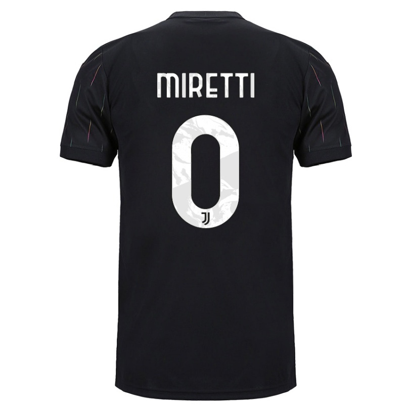 Niño Fútbol Camiseta Fabio Miretti #0 Negro 2ª Equipación 2021/22 Camisa Chile