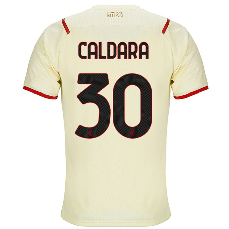 Niño Fútbol Camiseta Mattia Caldara #30 Champaña 2ª Equipación 2021/22 Camisa Chile