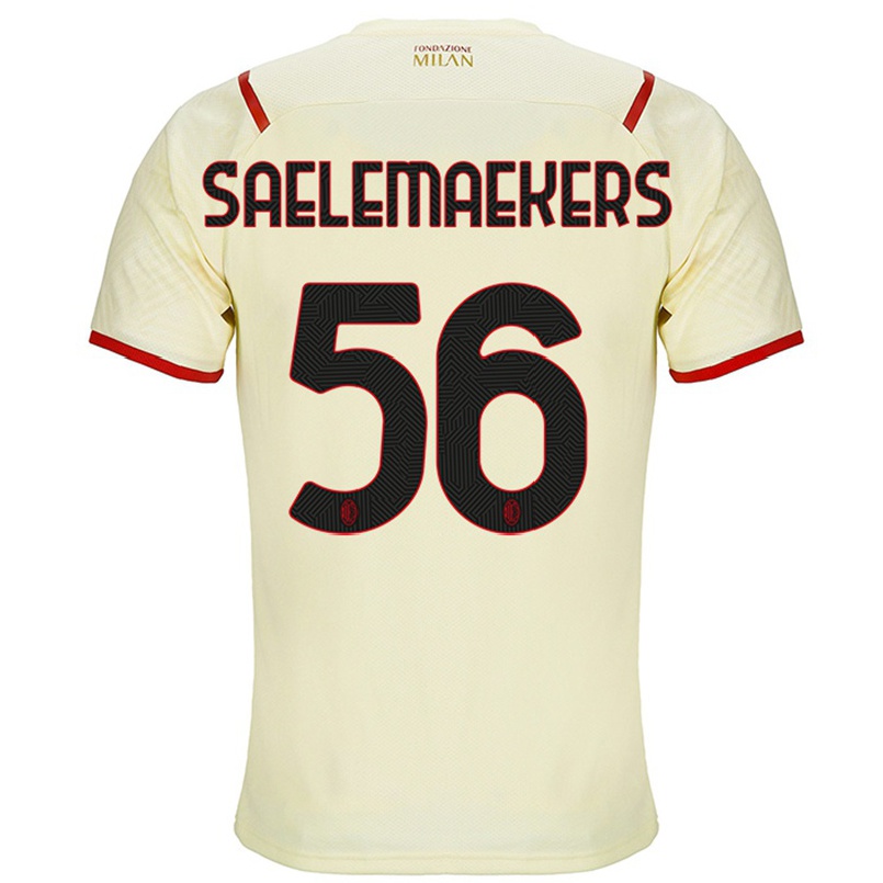 Niño Fútbol Camiseta Alexis Saelemaekers #56 Champaña 2ª Equipación 2021/22 Camisa Chile