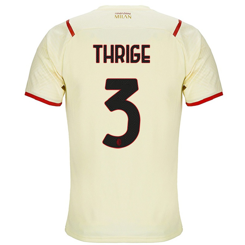 Niño Fútbol Camiseta Sara Thrige #3 Champaña 2ª Equipación 2021/22 Camisa Chile