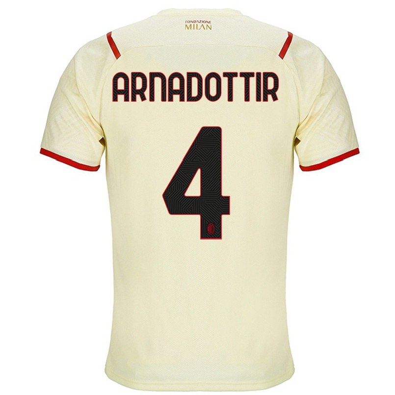 Niño Fútbol Camiseta Guný Arnadottir #4 Champaña 2ª Equipación 2021/22 Camisa Chile