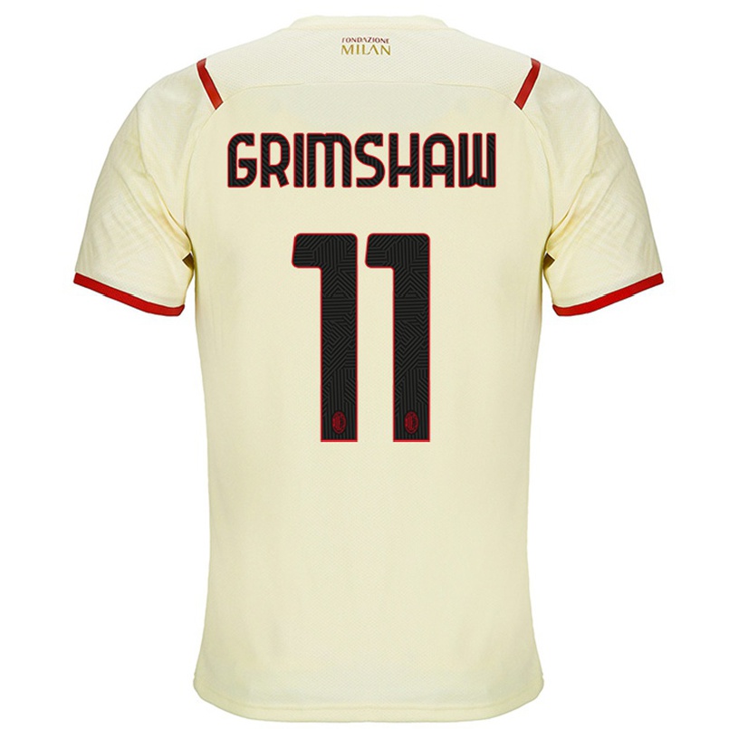 Niño Fútbol Camiseta Christy Grimshaw #11 Champaña 2ª Equipación 2021/22 Camisa Chile