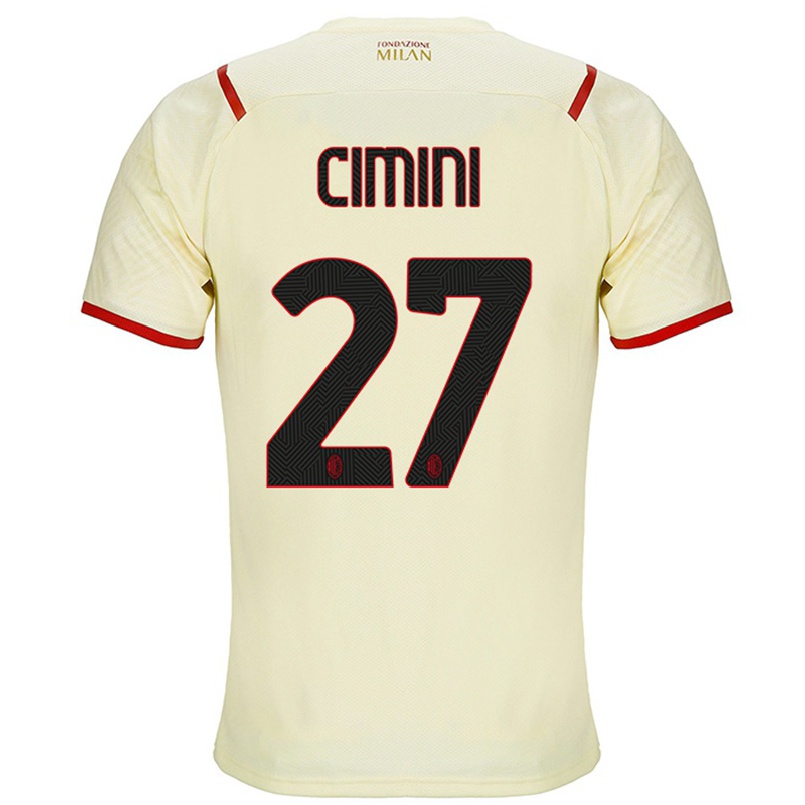 Niño Fútbol Camiseta Linda Tucceri Cimini #27 Champaña 2ª Equipación 2021/22 Camisa Chile