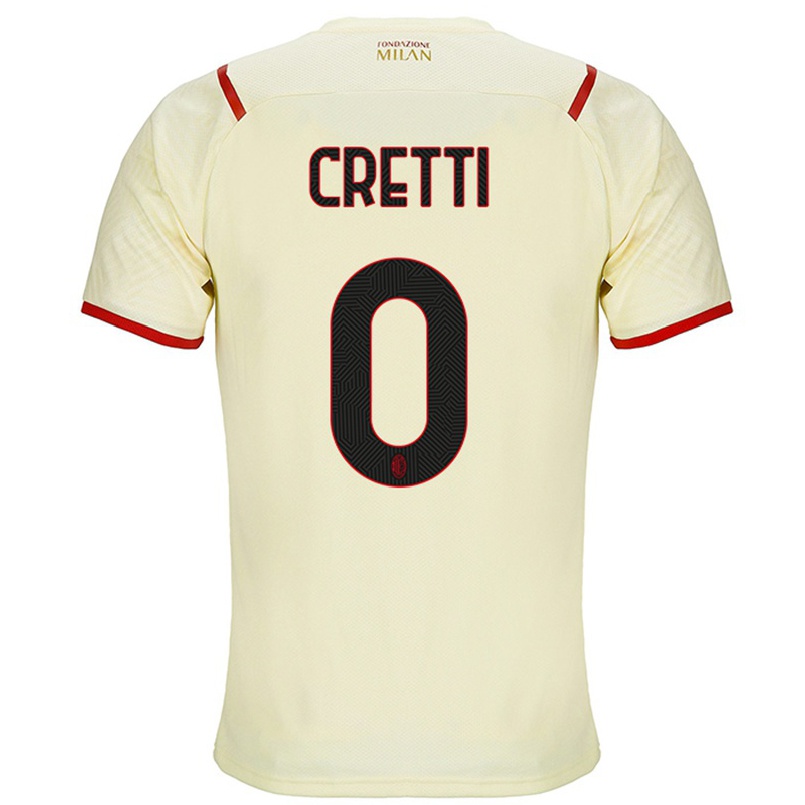 Niño Fútbol Camiseta Mattia Cretti #0 Champaña 2ª Equipación 2021/22 Camisa Chile