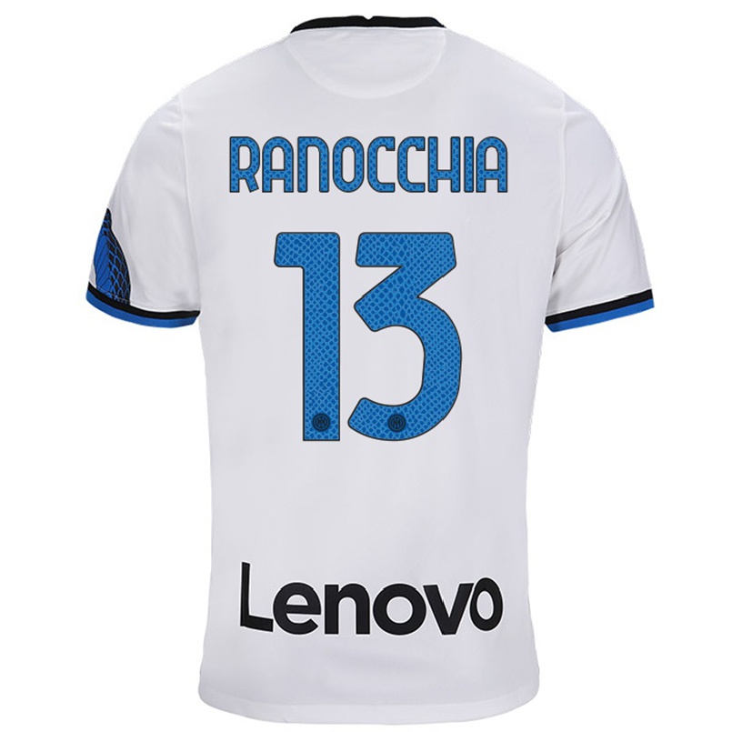 Niño Fútbol Camiseta Andrea Ranocchia #13 Blanco Azul 2ª Equipación 2021/22 Camisa Chile