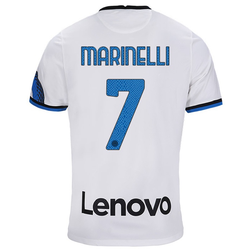 Niño Fútbol Camiseta Gloria Marinelli #7 Blanco Azul 2ª Equipación 2021/22 Camisa Chile