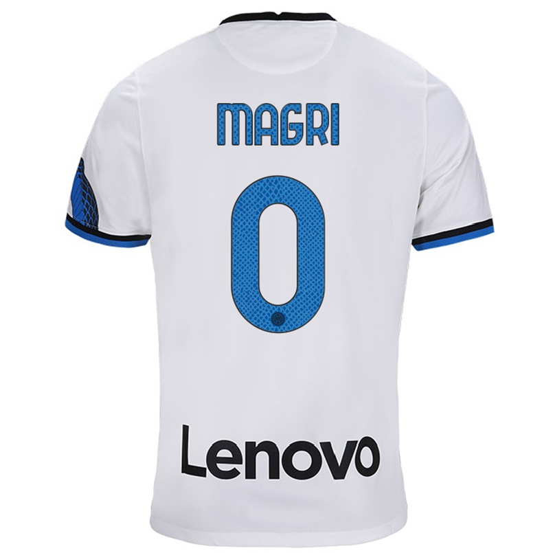 Niño Fútbol Camiseta Andrea Magri #0 Blanco Azul 2ª Equipación 2021/22 Camisa Chile