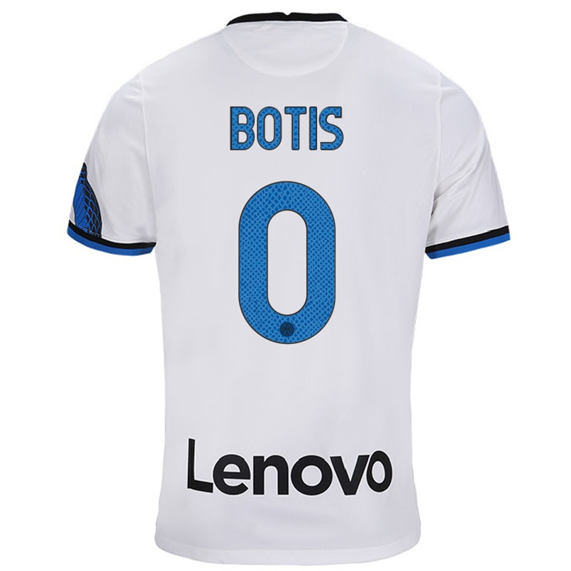 Niño Fútbol Camiseta Nikolaos Botis #0 Blanco Azul 2ª Equipación 2021/22 Camisa Chile