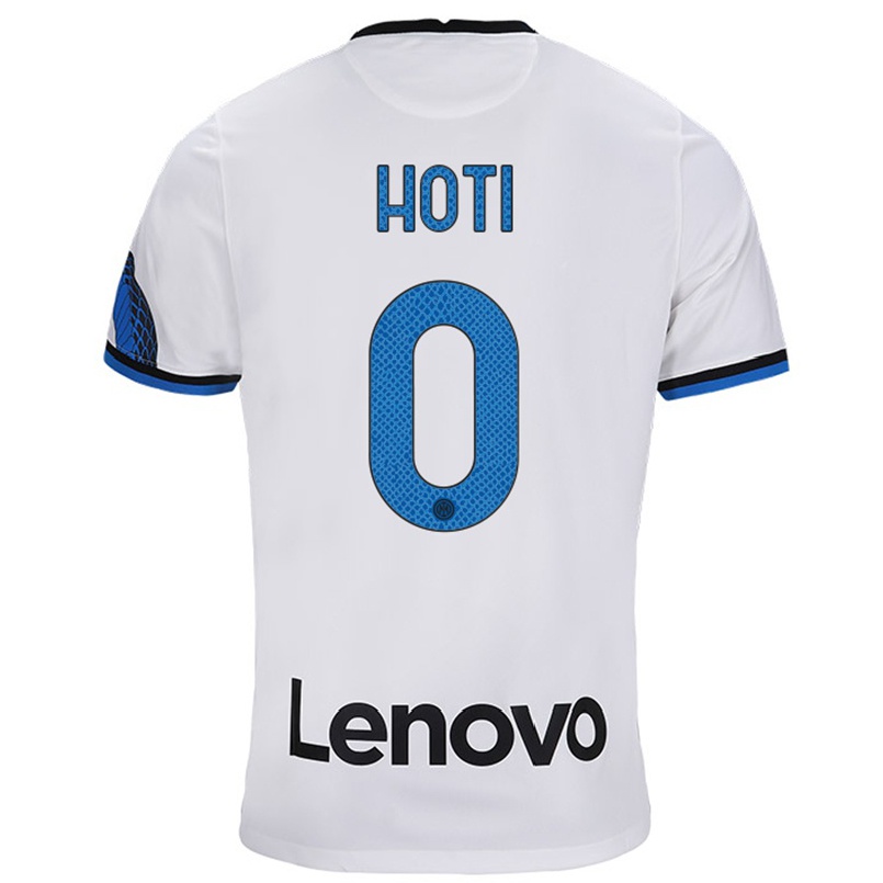 Niño Fútbol Camiseta Andi Hoti #0 Blanco Azul 2ª Equipación 2021/22 Camisa Chile