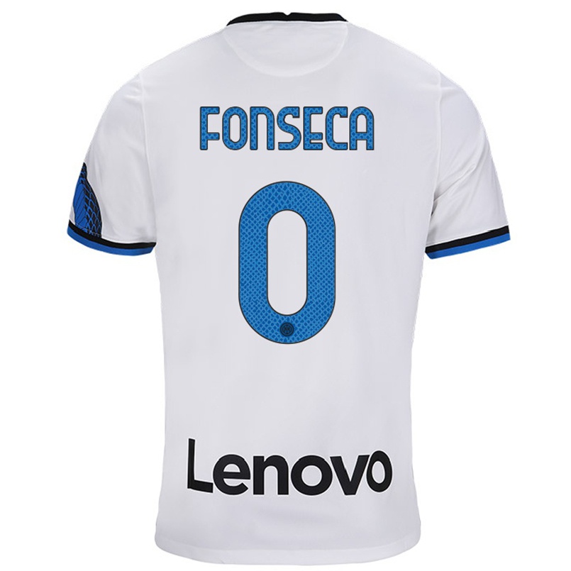 Niño Fútbol Camiseta Matias Fonseca #0 Blanco Azul 2ª Equipación 2021/22 Camisa Chile
