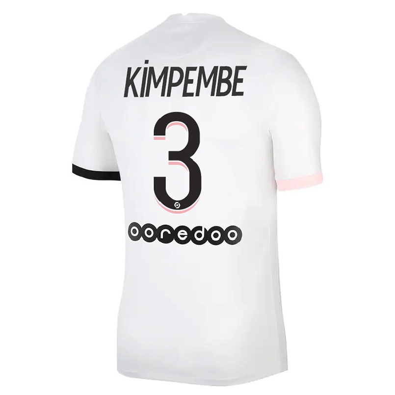 Niño Fútbol Camiseta Presnel Kimpembe #3 Blanco Rosa 2ª Equipación 2021/22 Camisa Chile