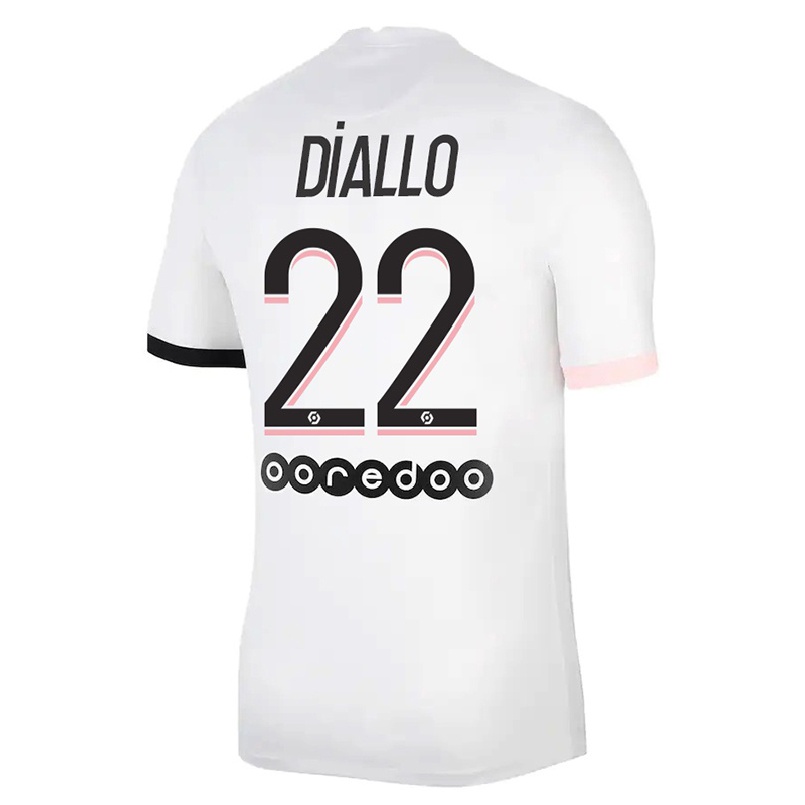 Niño Fútbol Camiseta Abdou Diallo #22 Blanco Rosa 2ª Equipación 2021/22 Camisa Chile
