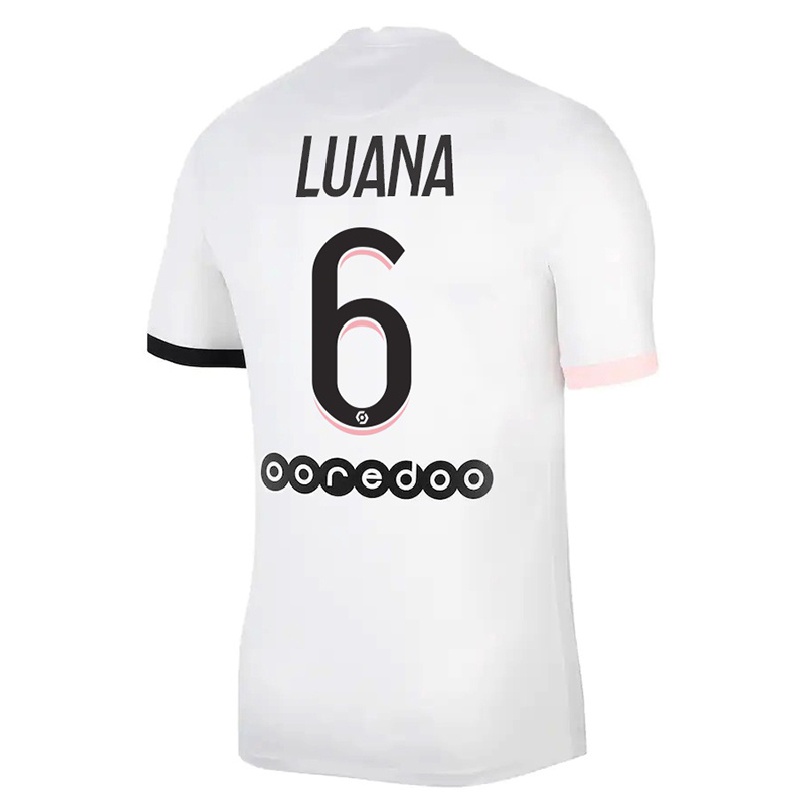 Niño Fútbol Camiseta Luana #6 Blanco Rosa 2ª Equipación 2021/22 Camisa Chile