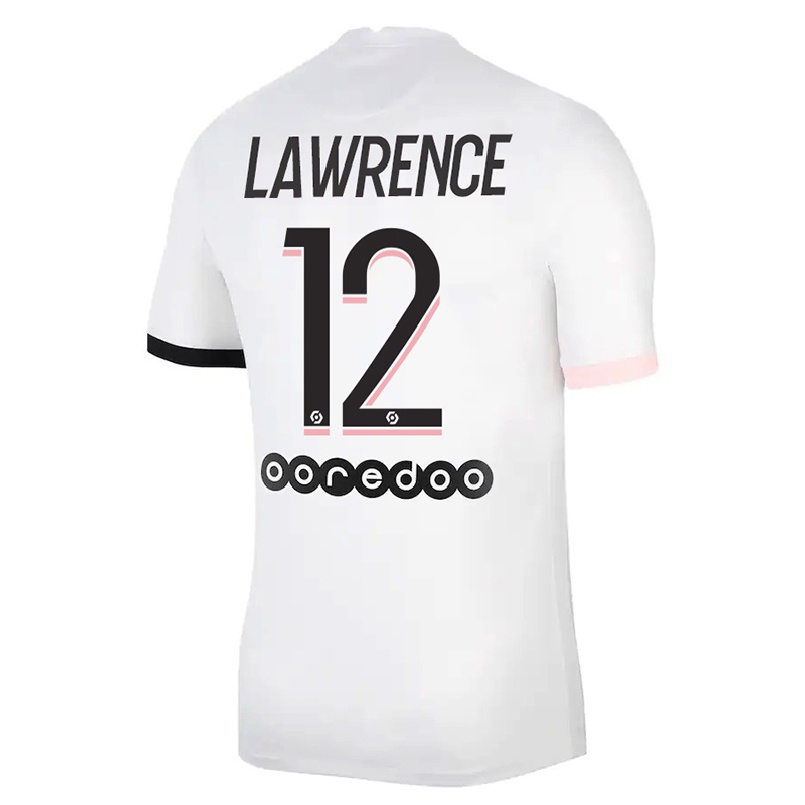 Niño Fútbol Camiseta Ashley Lawrence #12 Blanco Rosa 2ª Equipación 2021/22 Camisa Chile