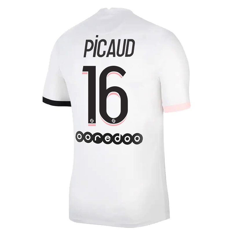 Niño Fútbol Camiseta Constance Picaud #16 Blanco Rosa 2ª Equipación 2021/22 Camisa Chile
