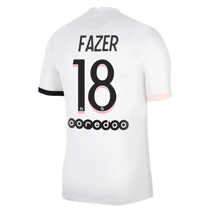 Niño Fútbol Camiseta Laurina Fazer #18 Blanco Rosa 2ª Equipación 2021/22 Camisa Chile