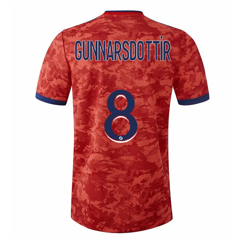 Niño Fútbol Camiseta Sara Bjork Gunnarsdottir #8 Naranja 2ª Equipación 2021/22 Camisa Chile