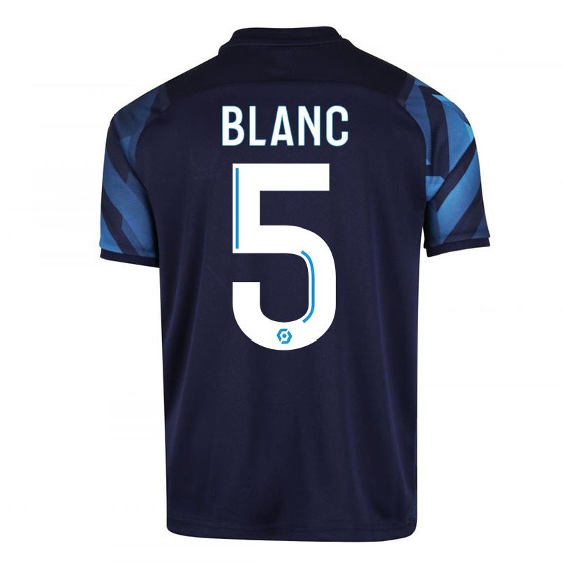 Niño Fútbol Camiseta Amandine Blanc #5 Azul Oscuro 2ª Equipación 2021/22 Camisa Chile