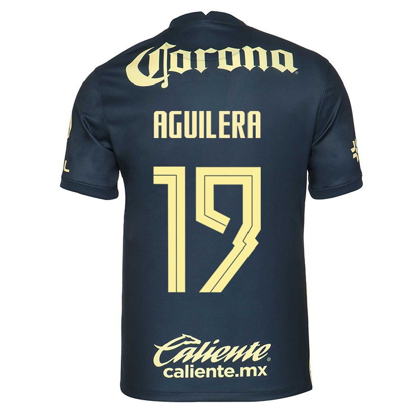 Niño Fútbol Camiseta Emanuel Aguilera #19 Azul Marino 2ª Equipación 2021/22 Camisa Chile