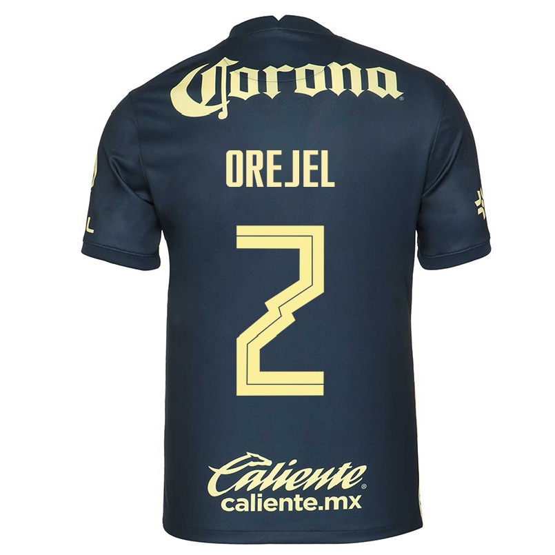Niño Fútbol Camiseta Jocelyn Orejel #2 Azul Marino 2ª Equipación 2021/22 Camisa Chile