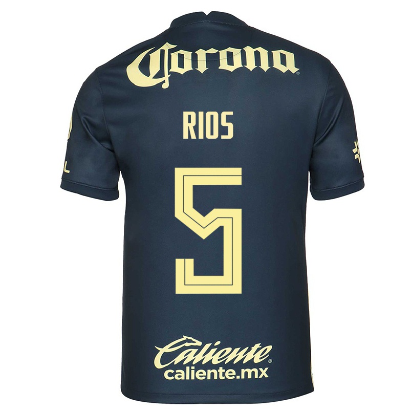 Niño Fútbol Camiseta Ximena Rios #5 Azul Marino 2ª Equipación 2021/22 Camisa Chile