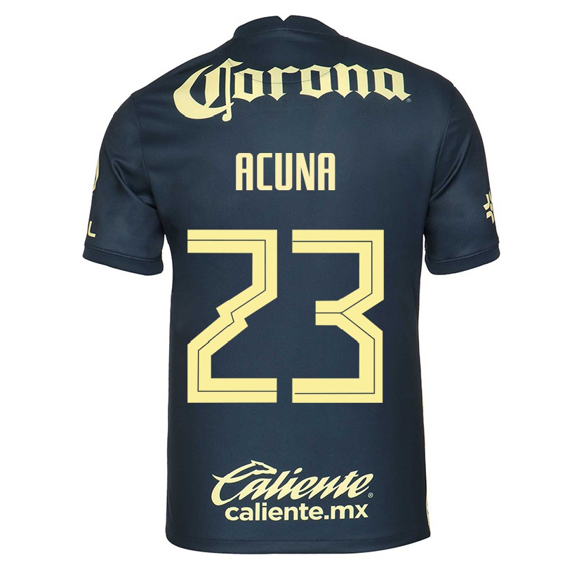 Niño Fútbol Camiseta Natalia Acuna #23 Azul Marino 2ª Equipación 2021/22 Camisa Chile