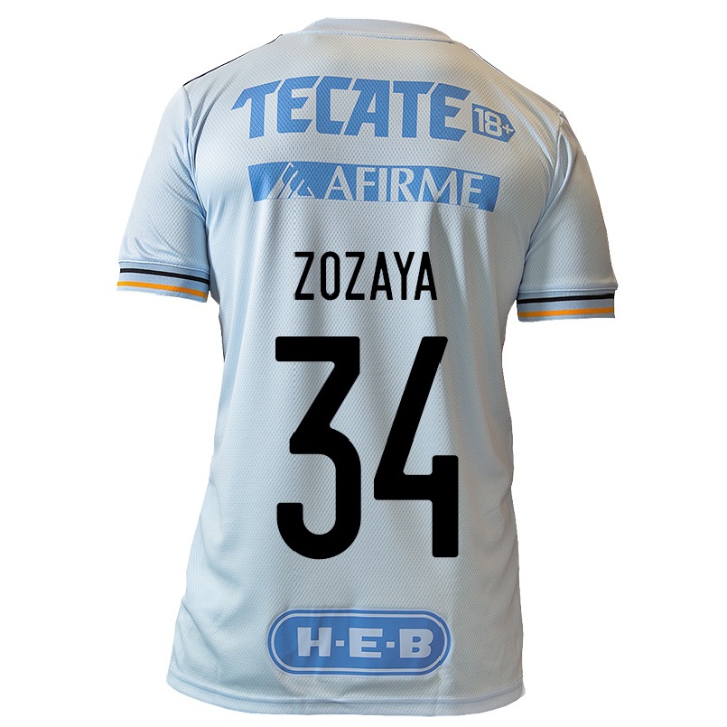 Niño Fútbol Camiseta Karla Zozaya #34 Azul Claro 2ª Equipación 2021/22 Camisa Chile
