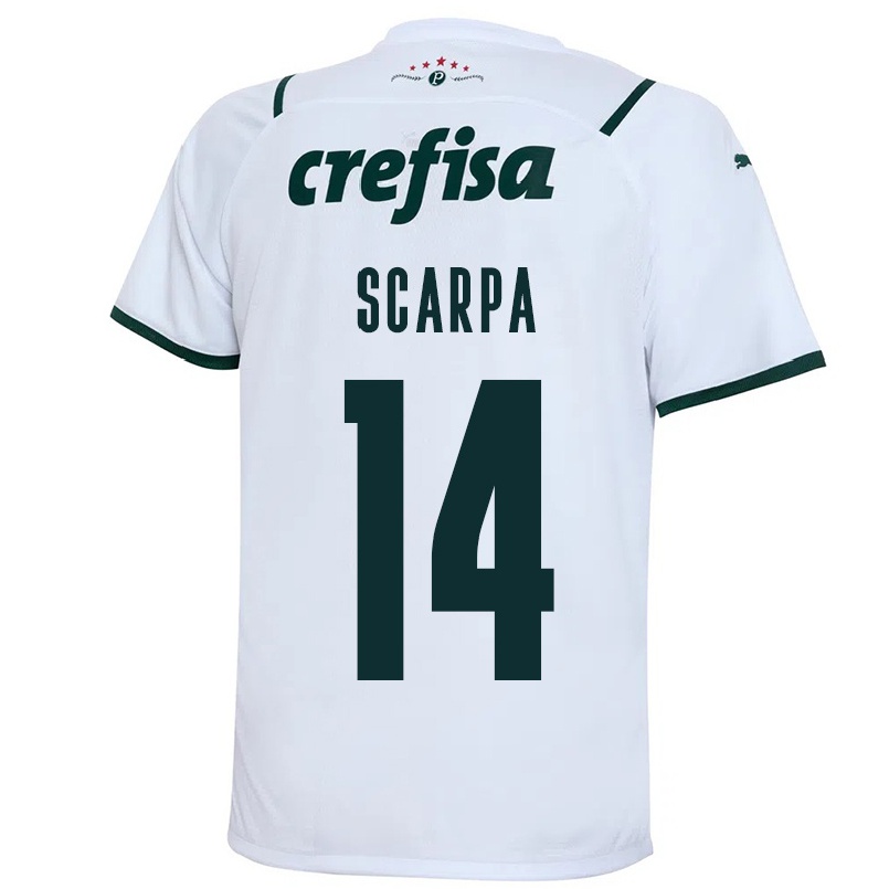 Niño Fútbol Camiseta Gustavo Scarpa #14 Blanco 2ª Equipación 2021/22 Camisa Chile