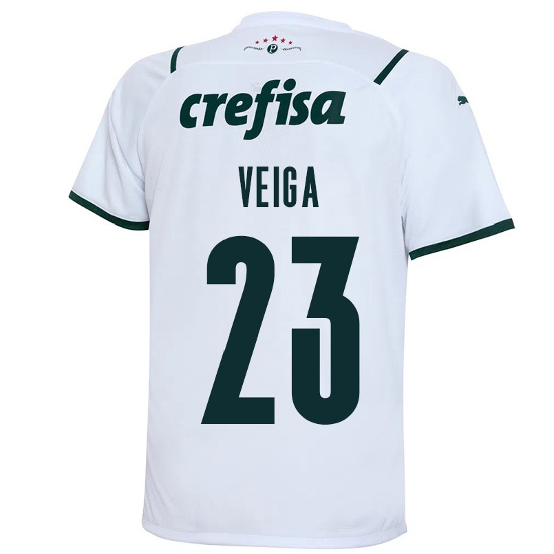 Niño Fútbol Camiseta Raphael Veiga #23 Blanco 2ª Equipación 2021/22 Camisa Chile