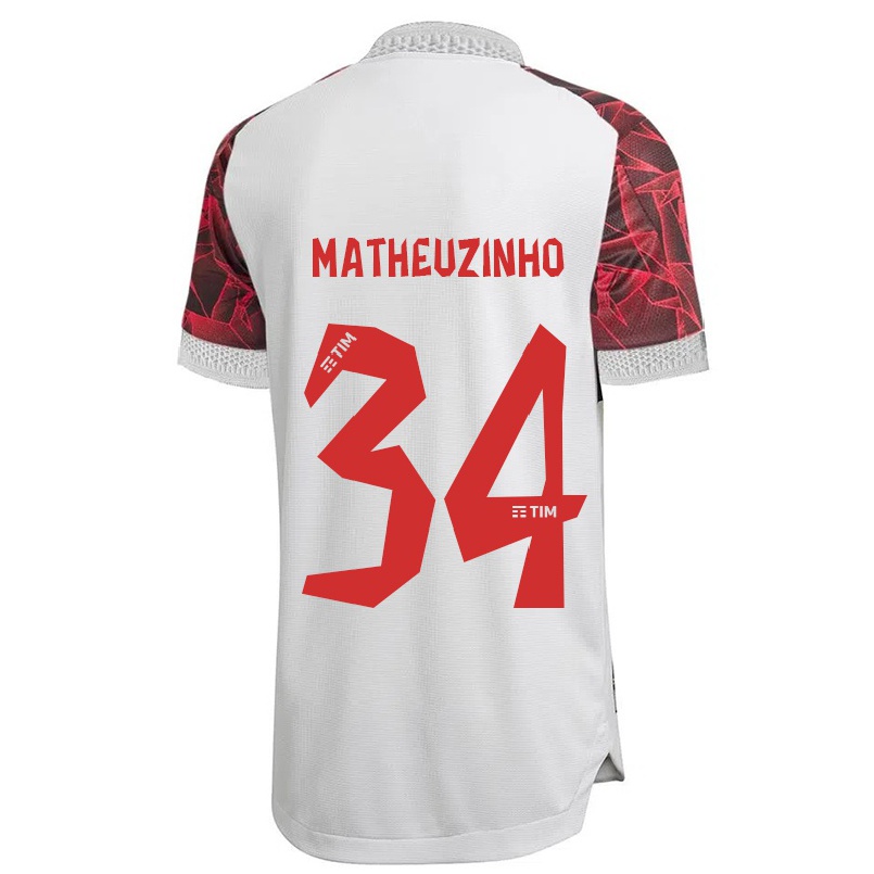 Niño Fútbol Camiseta Matheuzinho #34 Blanco 2ª Equipación 2021/22 Camisa Chile