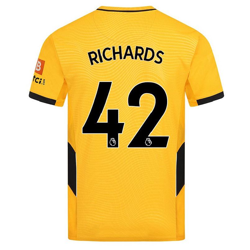Niño Fútbol Camiseta Lewis Richards #42 Amarillo 1ª Equipación 2021/22 Camisa Chile