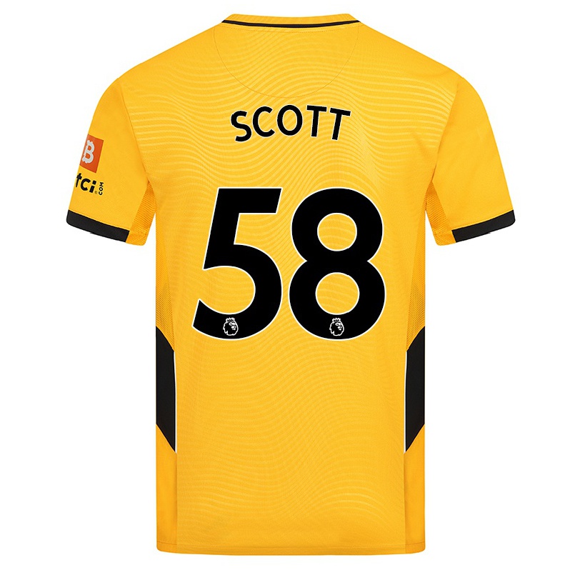 Niño Fútbol Camiseta Jack Scott #58 Amarillo 1ª Equipación 2021/22 Camisa Chile