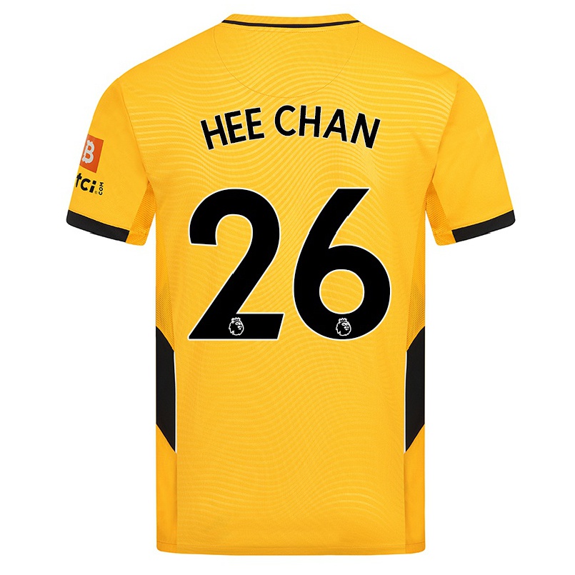 Niño Fútbol Camiseta Hwang Hee-chan #26 Amarillo 1ª Equipación 2021/22 La Camisa Chile