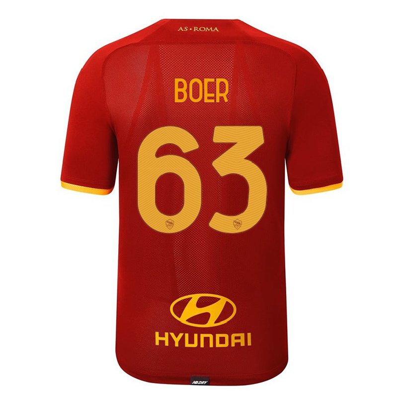 Niño Fútbol Camiseta Pietro Boer #63 Rojo 1ª Equipación 2021/22 La Camisa Chile