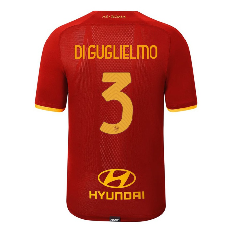 Niño Fútbol Camiseta Lucia Di Guglielmo #3 Rojo 1ª Equipación 2021/22 La Camisa Chile